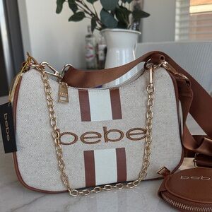 Bebe Beige and Brown Shoulder /crossbody Bag